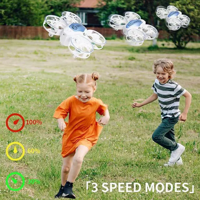 Alt view image 5 of 7 - LED Mini Drone 3D Flips 3 Speeds RC Quadcopter Helicopter 4 Batteries RC Drone