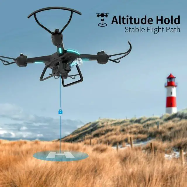 Alt view image 6 of 7 - JY03 Drone with 1080P HD Camera for Adults and Kids FPV RC Quadcopter with LED Lights and Optical flow Sensor 2 Batteries Black