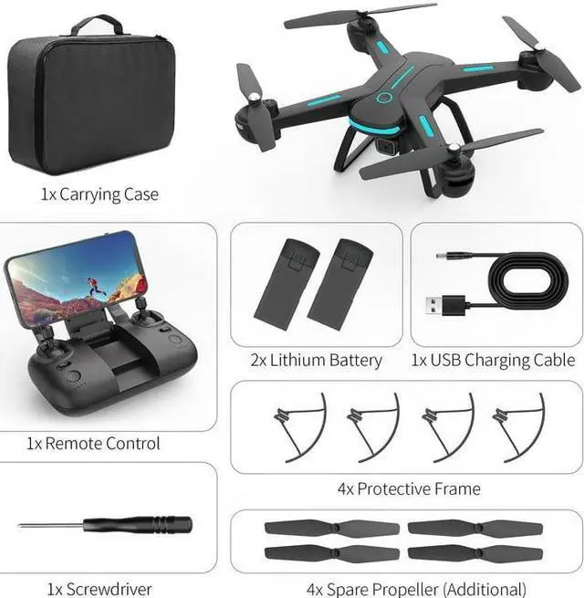Alt view image 7 of 7 - JY03 Drone with 1080P HD Camera for Adults and Kids FPV RC Quadcopter with LED Lights and Optical flow Sensor 2 Batteries Black