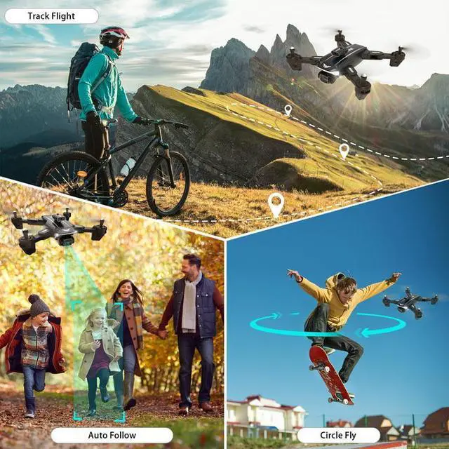 Alt view image 5 of 6 - D89 RC Drone with 720P HD Camera for Kids FPV RC Quadcopter Intelligent 3 Sides Obstacle Avoidance,Great Gift for Children Adults Play Indoor and Outdoor 3 BatteriesBlack