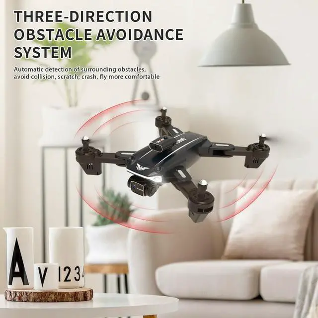 Alt view image 3 of 6 - D89 RC Drone with 720P HD Camera for Kids FPV RC Quadcopter Intelligent 3 Sides Obstacle Avoidance,Great Gift for Children Adults Play Indoor and Outdoor 3 BatteriesBlack