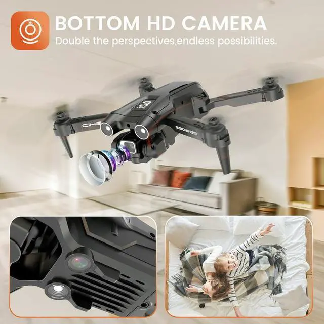 Alt view image 5 of 6 - D96 Drone with 4K HD Dual Camera Obstacle Avoidance Foldable Drone 3 Batteries 36mins Flight Time for Adults and Beginners