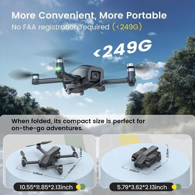 Alt view image 2 of 7 - Holy Stone HS710 Drones with Camera for Adults 4K, GPS FPV Foldable 5G Quadcopter for Beginners with Optical Flow Positioning, Auto Return Home, Follow Me, Brushless Motor, Easy to Fly