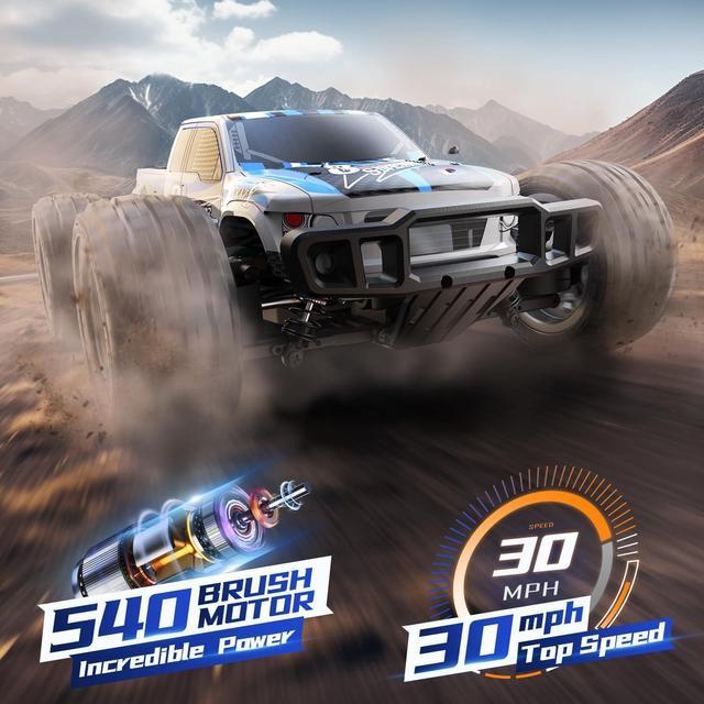 DEERC 9200E Large Hobby RC Cars, 48 KM/H 1:10 Scale Fast High Speed Remote  Control Car for Adult Boy, 4WD 2.4GHz Off Road Monster RC Truck Toy All  Terrain Racing,2 Batteries for