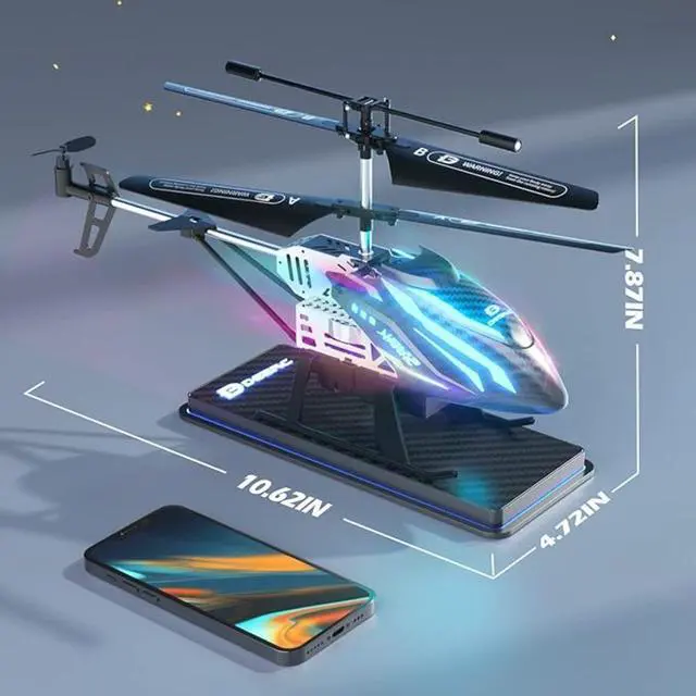 Alt view image 2 of 6 - DE23 Remote Control Helicopter, RC Helicopters with 7 Colors Light, 2 Modular Battery for 24 Min Play, Altitude Hold, One Key take Off/Landing, 2.4GHz Aircraft Indoor Flying Toy for Boys Girls