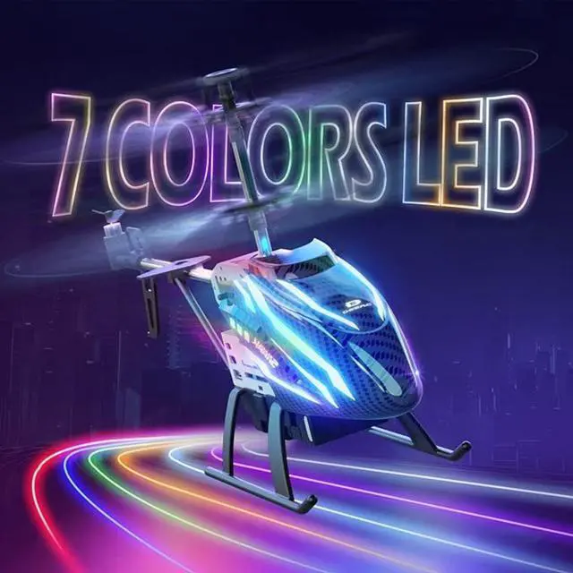 Alt view image 4 of 6 - DE23 Remote Control Helicopter, RC Helicopters with 7 Colors Light, 2 Modular Battery for 24 Min Play, Altitude Hold, One Key take Off/Landing, 2.4GHz Aircraft Indoor Flying Toy for Boys Girls