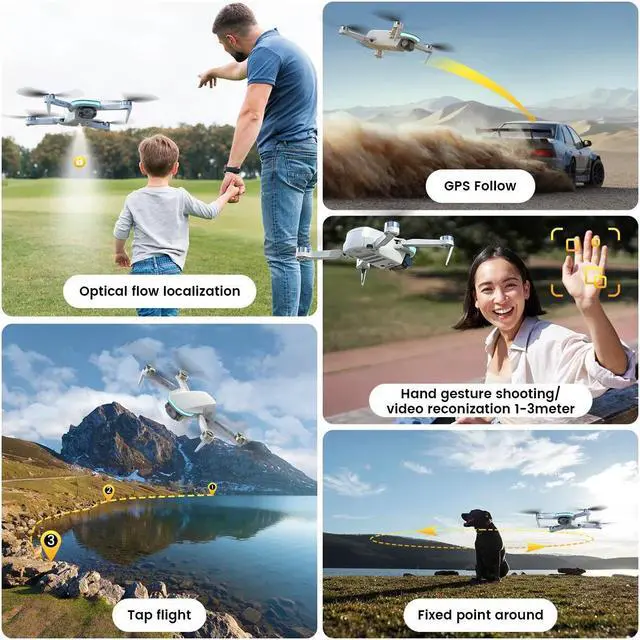Alt view image 6 of 7 - B6 Drone Brushless GPS Mini Drone with 4K HD Camera WiFi FPV Foldable Quadcopter