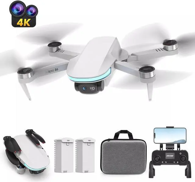 Alt view image 2 of 7 - B6 Drone Brushless GPS Mini Drone with 4K HD Camera WiFi FPV Foldable Quadcopter