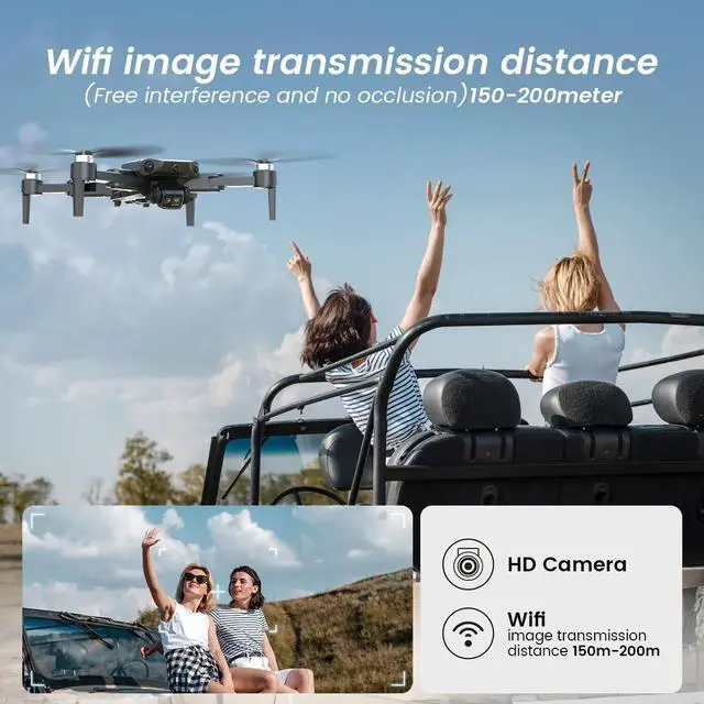 Alt view image 4 of 7 - B3 GPS RC Drone With 4K HD Camera WiFi FPV Foldable RC Quadcopter+ 2 Batteries