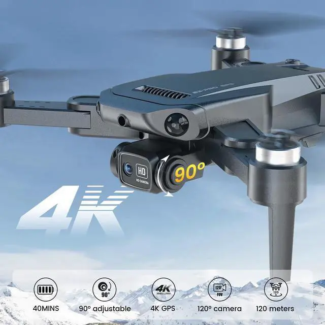 Alt view image 2 of 7 - B3 GPS RC Drone With 4K HD Camera WiFi FPV Foldable RC Quadcopter+ 2 Batteries