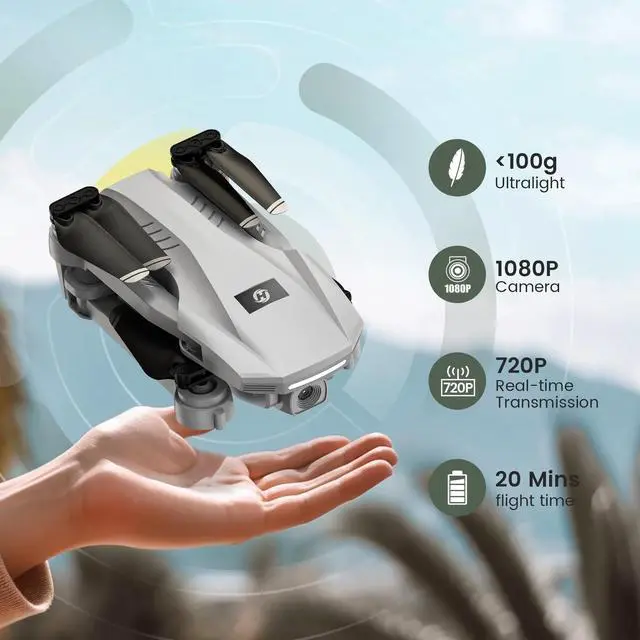 Alt view image 3 of 7 - Holy Stone HS130 WiFi FPV RC Drone 1080P Camera Foldable Quadcopter 2 Batteries