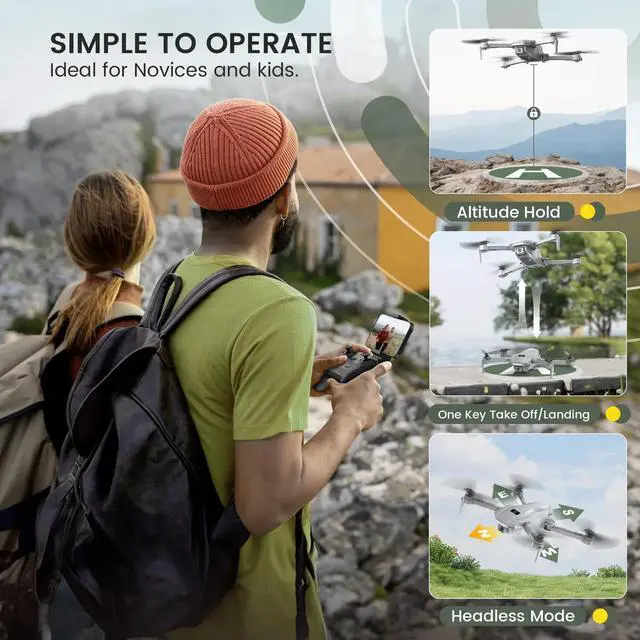 Alt view image 5 of 7 - Holy Stone HS130 WiFi FPV RC Drone 1080P Camera Foldable Quadcopter 2 Batteries