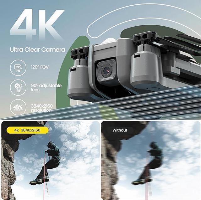 Alt view image 5 of 5 - Holy Stone HS440D Drones with Camera for Adults 4K, Foldable GPS Drone with 19 Mins Flight Time, Auto Return, Follow Me, Way points, 5G Transmission, Under 249 g Easy for Beginners Accessories Portabl