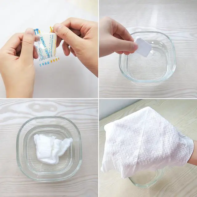 Alt view image 6 of 7 - Aimisin Compressed Towels Disposable Soft Durable Towels 100% Cotton for Home Bathroom Travel Camping, 9.4''x11.8'', 2 Pack, 200 Pcs