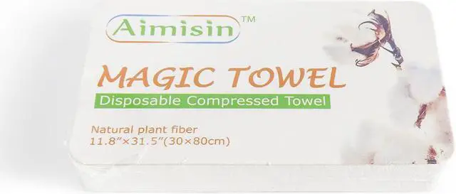 Alt view image 3 of 7 - Aimisin Compressed Towels Disposable Soft Durable Towels 100% Cotton for Home Bathroom Travel Camping, 11.8''x31.5'', 10 Pcs