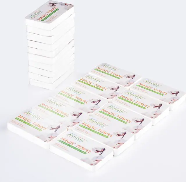 Alt view image 5 of 7 - Aimisin Compressed Towels Disposable Thick Soft Durable Towels 100% Cotton for Home Bathroom Travel Camping, 11.8''x31.5'', 20 Pcs