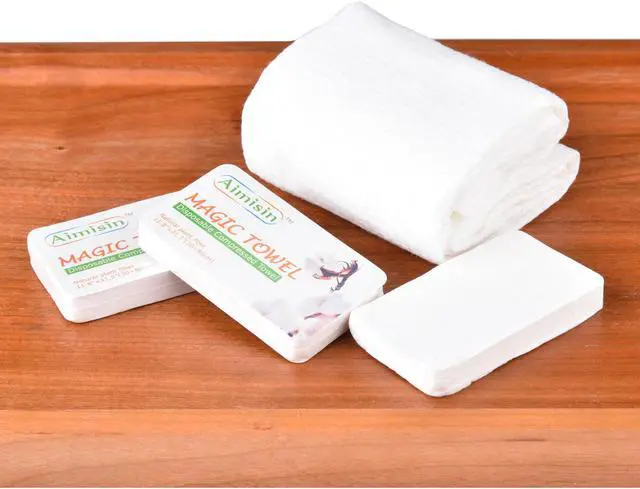 Alt view image 6 of 7 - Aimisin Compressed Towels Disposable Thick Soft Durable Towels 100% Cotton for Home Bathroom Travel Camping, 11.8''x31.5'', 20 Pcs