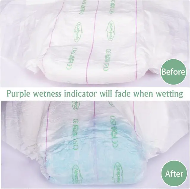 Alt view image 4 of 7 - Newclears Adult Diapers with Tabs for Incontinence Disability Postnatal Patient Bedridden Care, Disposable Cotton Comfort for Men and Women, S, 32''-44'', 40 Count