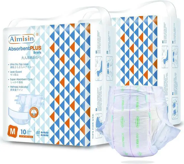 Main image of Aimisin Super Absorbency Adult Diaper, Incontinence Diapers with Tabs Men Women, Medium, 20ct