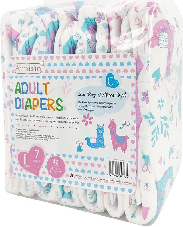 Aimisin Adult Diaper for Men Women, 7pcs Colorful Unique Print