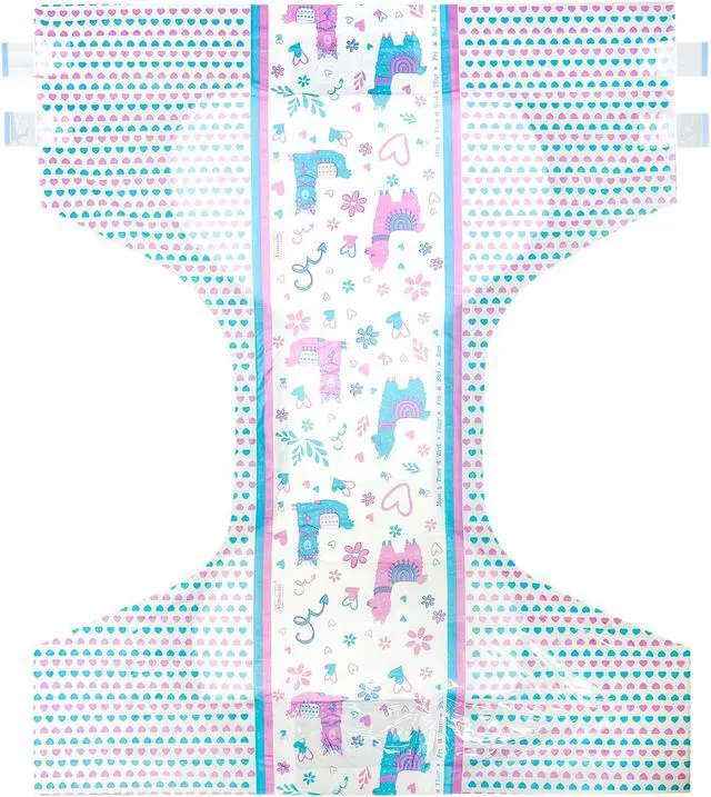 Alt view image 5 of 5 - Aimisin Adult Diaper for Men Women, 7pcs Colorful Print Diapers Heavy Absorbency Mr. and Mrs. Alpaca, Large