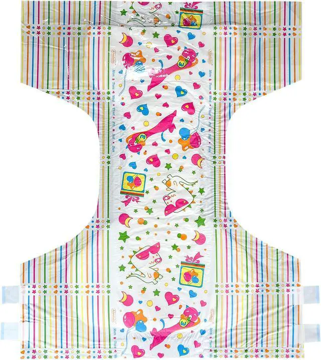 Alt view image 7 of 7 - Aimisin Adult Diaper for Men Women, 7pcs Colorful Unique Print Adult Diapers kitten Mimi and dinosaur Didi, Medium