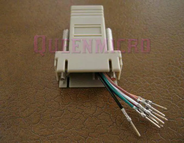 Alt view image 2 of 7 - 100 Pack - DB9 Male to RJ45 Female Modular Adapter Connector 8P8C Serial RS232