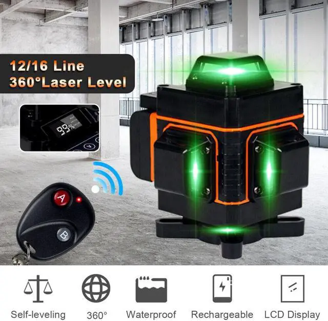 Main image of 4D 360° 16 Lines Green Laser Level Auto Self Leveling Rotary Cross Measure