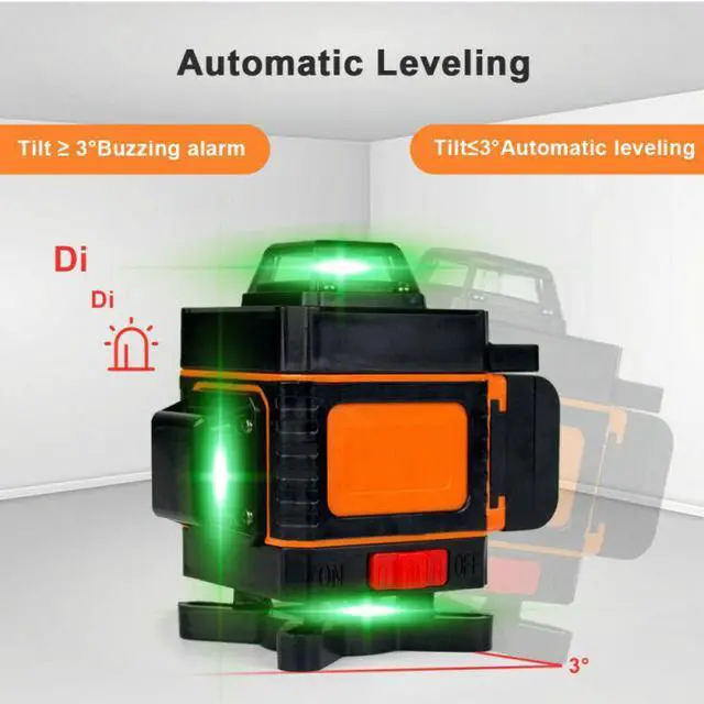 Alt view image 3 of 6 - 4D 360° 16 Lines Green Laser Level Auto Self Leveling Rotary Cross Measure