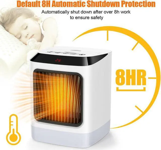 Alt view image 3 of 7 - 800W Electric Space Fast Heater Fan Portable Home Office Timer Thermostat+Remote