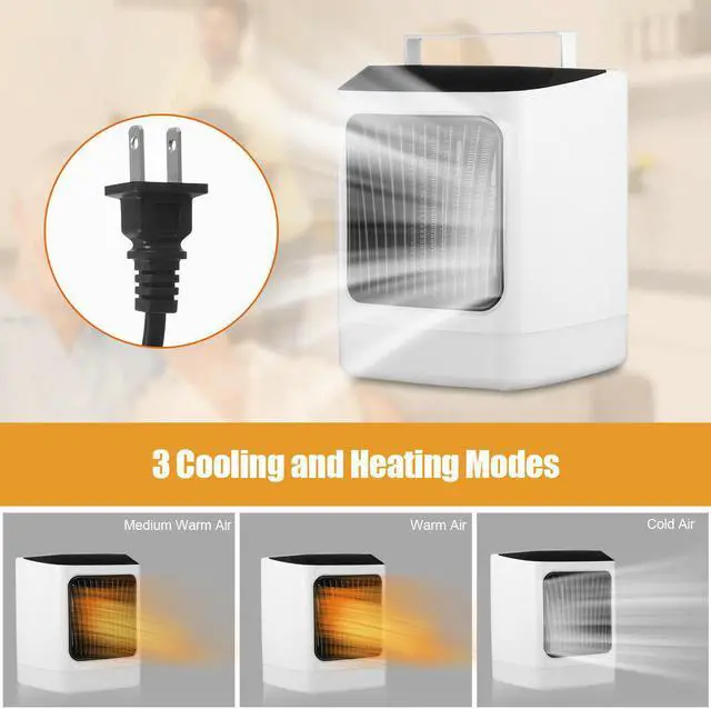 Alt view image 5 of 7 - 800W Electric Space Fast Heater Fan Portable Home Office Timer Thermostat+Remote