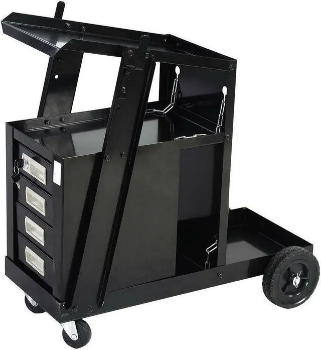 Alt view image 2 of 6 - Welding Cart for MIG TIG Flux Welder Swivel Wheels 4 Drawer Cabinet Universal