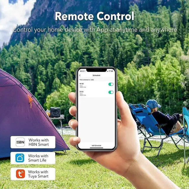 Alt view image 6 of 6 - Heavy Duty Outdoor Smart WiFi Plug Timer Wireless Remote Control by App