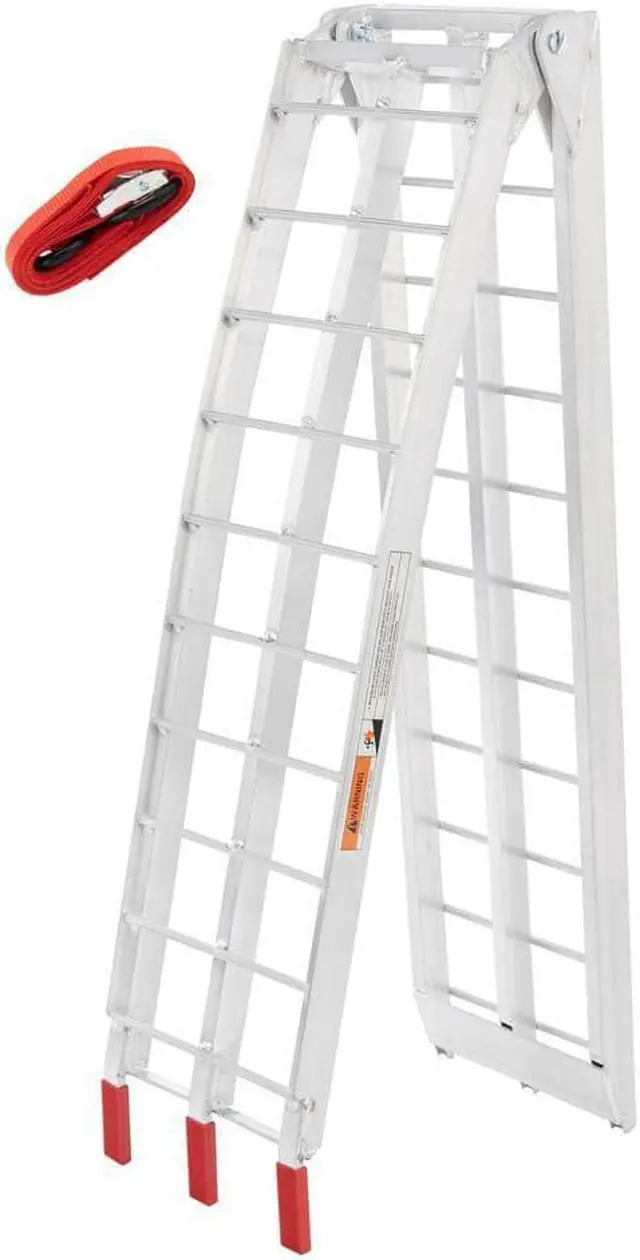 Main image of Single 7.5ft Motorcycle Loading Ramp Aluminum Folding Truck Trailer 750lbs Rated