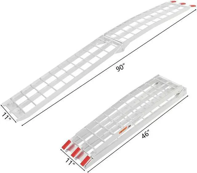 Alt view image 4 of 6 - Single 7.5ft Motorcycle Loading Ramp Aluminum Folding Truck Trailer 750lbs Rated
