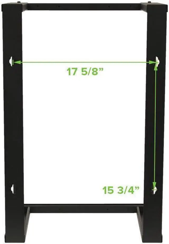 Alt view image 3 of 7 - 15U Wall Mount Open Frame 19" Server Equipment Rack Threaded 16 inch depth Black