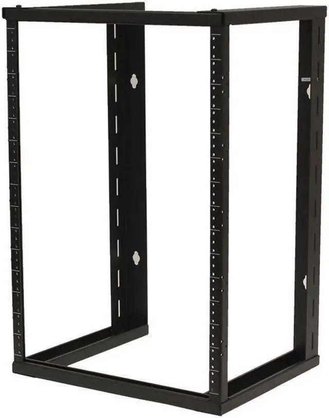 Alt view image 5 of 7 - 15U Wall Mount Open Frame 19" Server Equipment Rack Threaded 16 inch depth Black