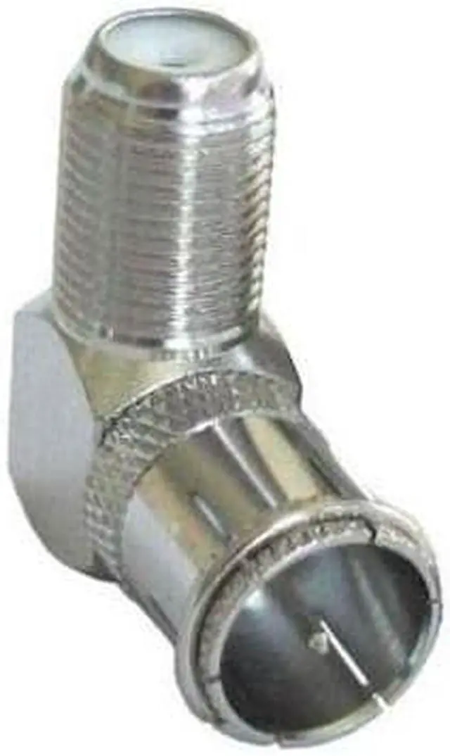 Main image of F-type Right Angle 90° Push On Male to Female Coax RG59 RG6 TV Cable Connector