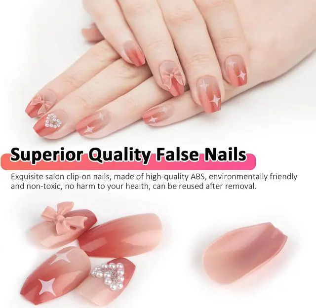 Alt view image 4 of 6 - 24X Extra Long Coffin False Nails Full Cover Press On Fake Fashion Nail Art Tool