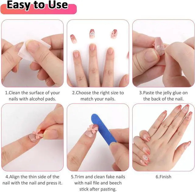 Alt view image 5 of 6 - 24X Extra Long Coffin False Nails Full Cover Press On Fake Fashion Nail Art Tool