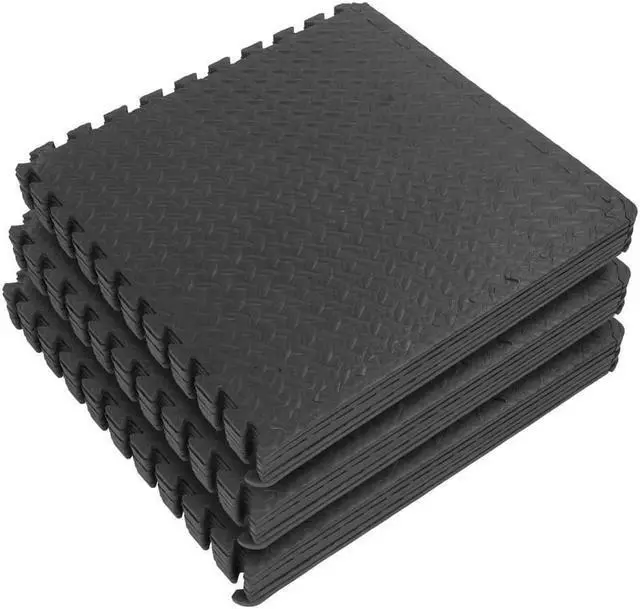 Alt view image 2 of 6 - 72 Sq Ft Puzzle Exercise Mat EVA Foam Interlocking Tiles Protective Flooring Gym