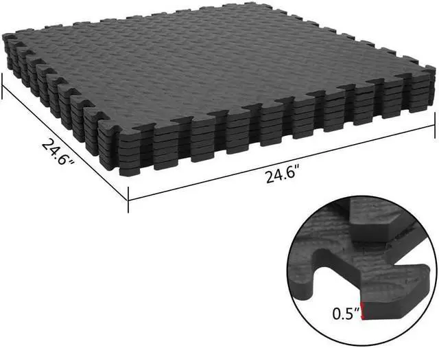 Alt view image 3 of 6 - 72 Sq Ft Puzzle Exercise Mat EVA Foam Interlocking Tiles Protective Flooring Gym