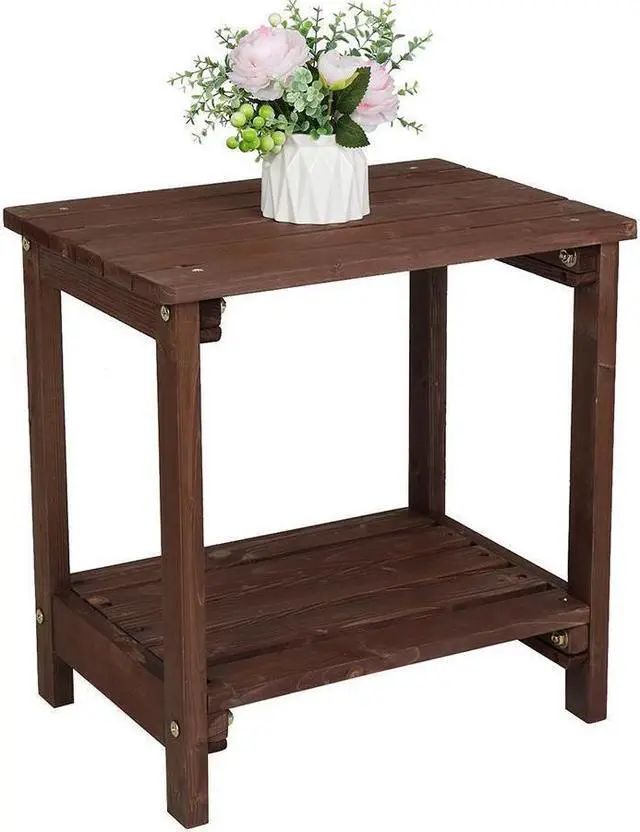 Alt view image 6 of 7 - Mini Tea Side Table Chair End Wood Stand Nightstand Sofa Night Shelf Room