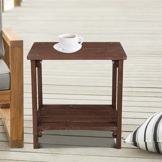 Alt view image 7 of 7 - Mini Tea Side Table Chair End Wood Stand Nightstand Sofa Night Shelf Room