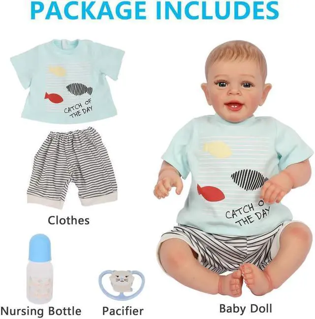 Alt view image 6 of 6 - 24" Silicone Soft Reborn Baby Dolls Reborn Girl Toys for Birthday  Christmas