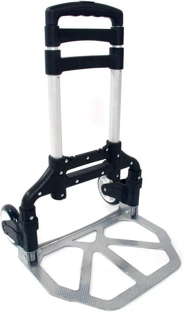 Alt view image 2 of 4 - 170 lbs Shopping Cart Folding Dolly Collapsible Trolley Push Hand Truck Black