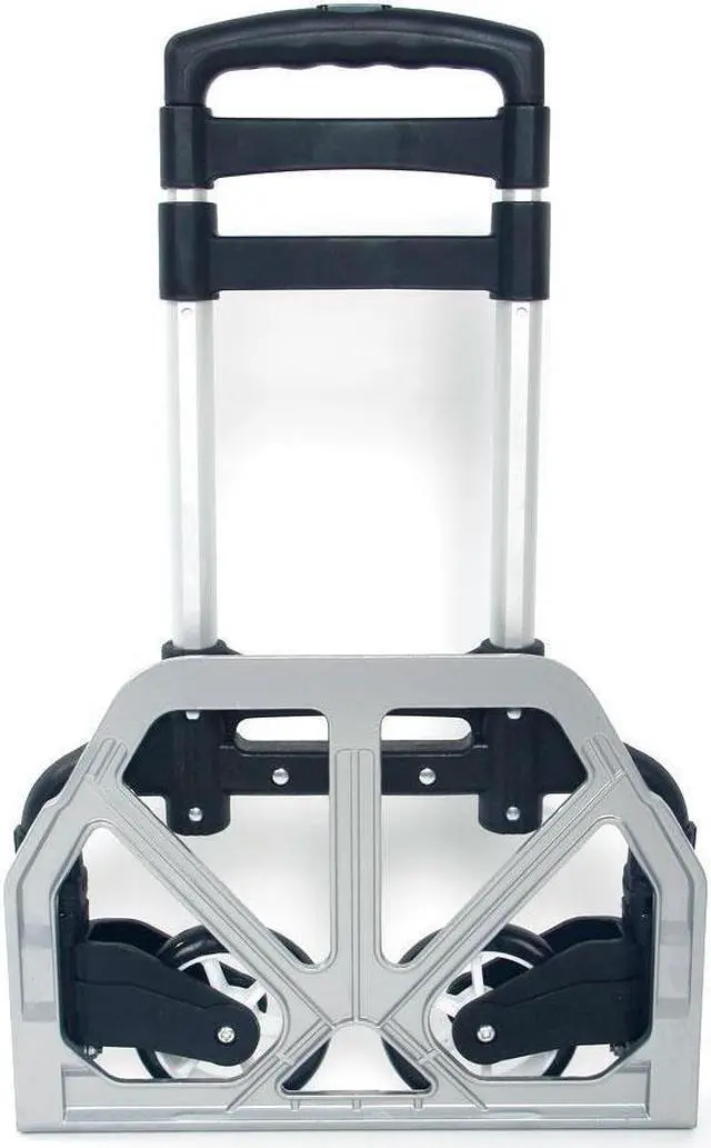 Alt view image 4 of 4 - 170 lbs Shopping Cart Folding Dolly Collapsible Trolley Push Hand Truck Black