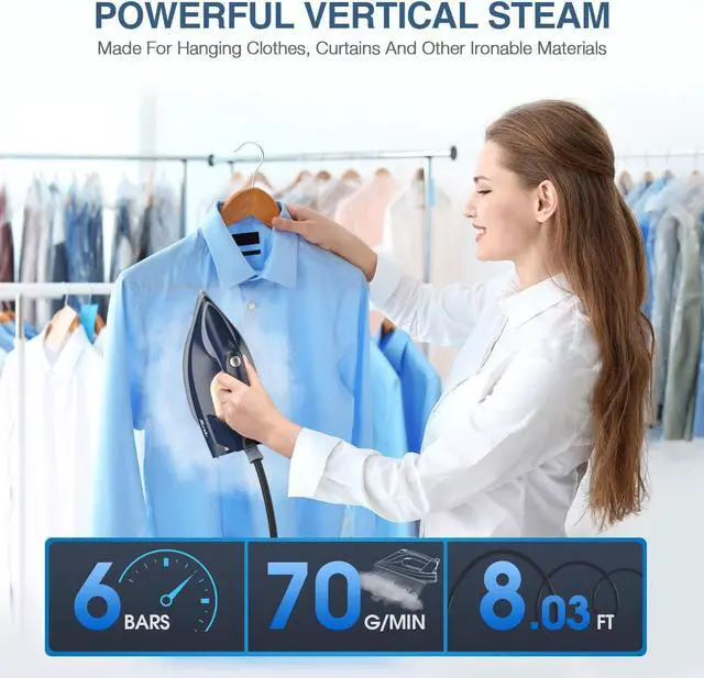 Alt view image 6 of 6 - New Steam Irons with Auto Off- Self-Clean Anti-Calc 1800W LED Display 1.5L Large