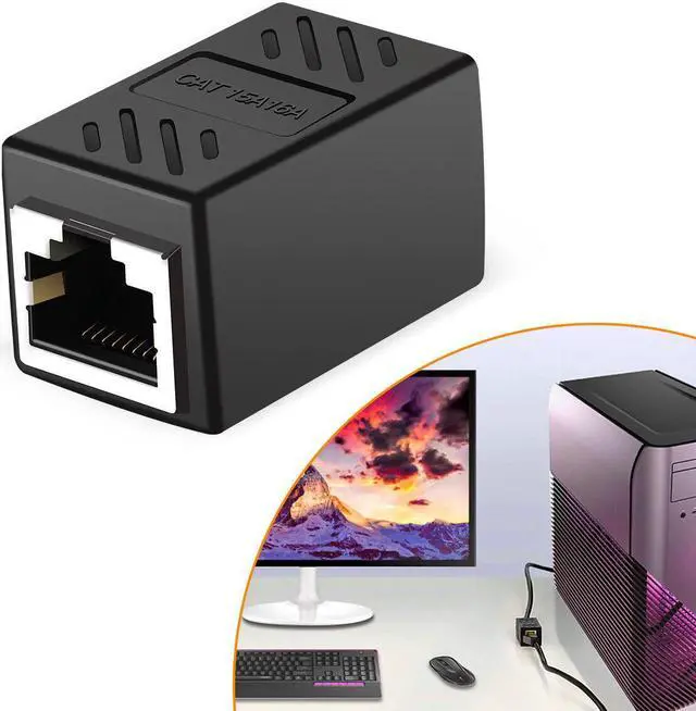 Alt view image 5 of 6 - 5Pc RJ45 Network Splitter Adapter Female CAT 7 6 5E LAN Ethernet Cable Connector