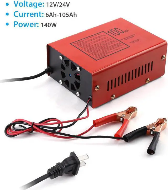 Alt view image 5 of 7 - Maintenance-free Battery Charger 12V/24V For Electric Car Scooter SUV Lawn Mower